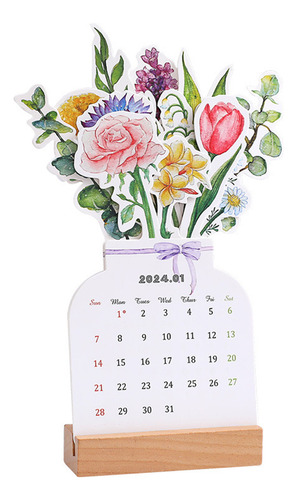 Calendario De Escritorio Con Flores Florecientes De Alta Cal