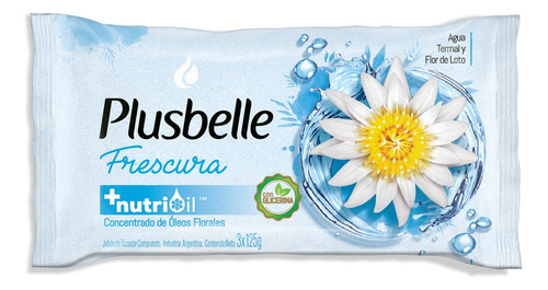 Jabón en barra Plusbelle Frescura 125 g pack x 3