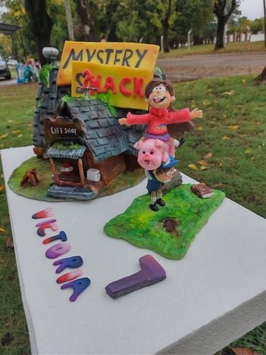 Dipper Y Mabel Gravity Falls Porcelana Fría Adorno De Torta