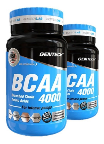 Pack X 2 Gentech Bcaa 4000 120 Tab Suplementos Aminoacidos