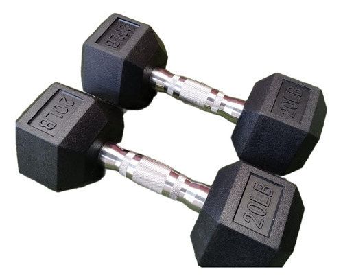 Par De Mancuernas Hexagonales Tipo Dumbbell De 20 Libras.