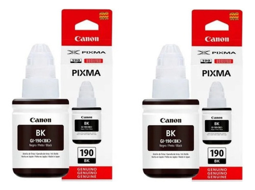 Kit 2 tintas Canon Gi 190 preta