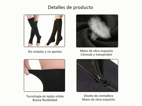 Imagen 4 de 8 de Medias Calcetas D Compresión Alivia Varices Y Circulación