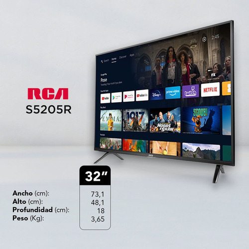 Imagen 8 de 10 de Led 32 Rca 32s5205r Hd Smart Tv Android