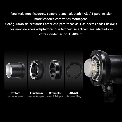 Godox Ad300pro 300ws 2.4g Ttl Hss Flash Portátil Speedlight