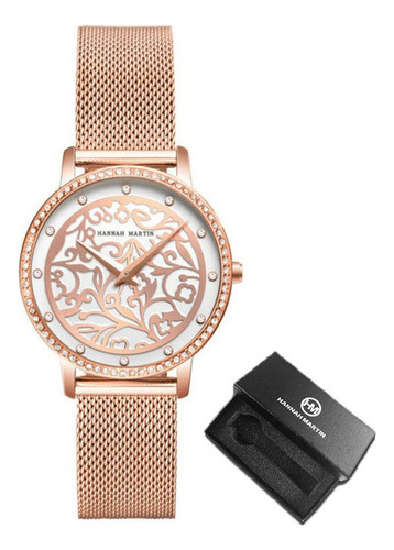 Reloj Elegante Con Diamantes Inoxidables De Hannah Martin