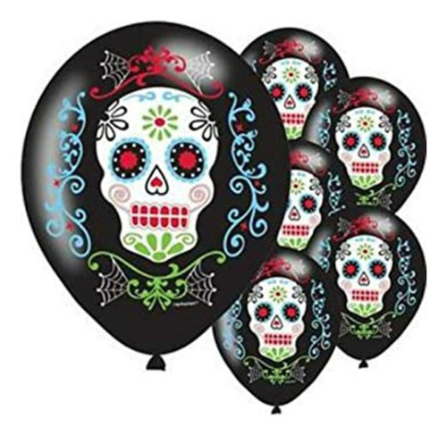 Bouquet Decoracion Kit Globos Calavera Catrina Mexicana X12