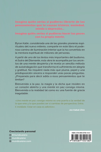 Una Mente En Paz Consigo Misma, De Katie, Byron, Mitchell, Stephen. Editorial Urano, Tapa Blanda, Edición 1 En Español, 2025