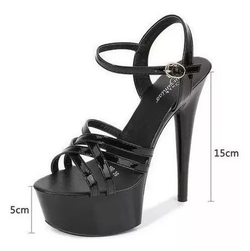 Tacones Altos Stiletto Negro Plataforma 15cm | Meses sin intereses