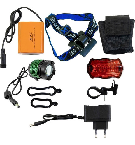 Lanterna Led T6 Cree Headlamp Super Light Bateria Externa Cl