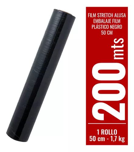 Strech Film Rollo 20 Negro para embalaje - 4 unidades GENERICO