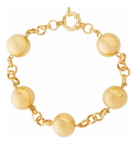 Pulseira Portuguesa Com Bolas Ouro 18k 750 12 Mm