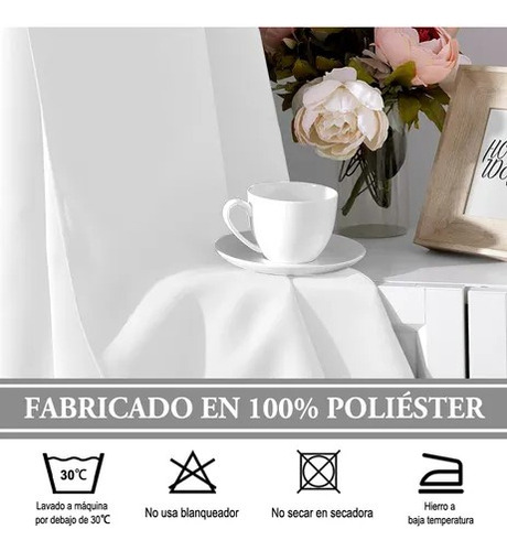 NANWEI Cortinas Blackout con bolsillo para varilla para recamara sala Premium 270X215cm 2 Paneles Aislamiento térmico y Reducción de ruido Tela impermeable Blanco