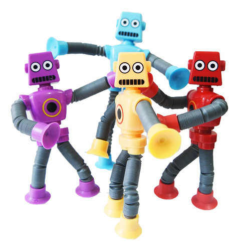 Figuras De Robot Flexibles, Juego De 4 Figuras Flexibles Par