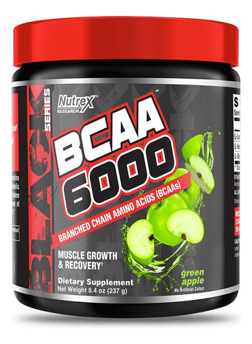 Bcaa 6000 Nutrex Aminoacidos 237gr En Polvo Manzana Verde 