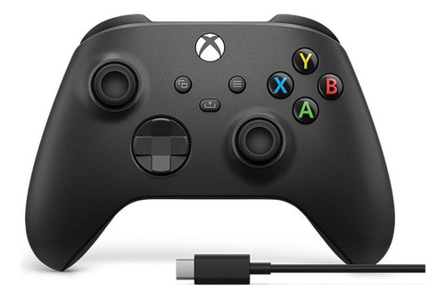 Controle Sem Fio Xbox One E Cabo Usb Preto