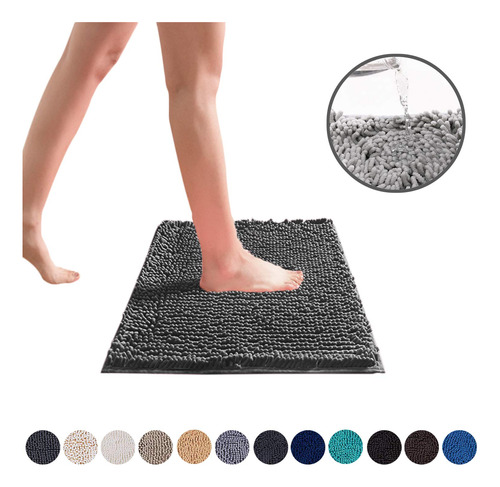 Non-slip Shaggy Bathroom Rug(dark Grey,20x32 Inches),so...