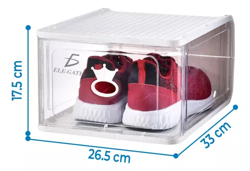 Paquete 3 Cajas Zapatos Transparentes Apilables Resistentes