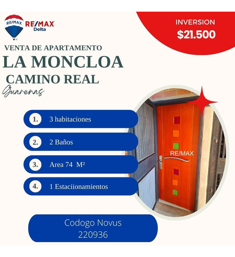 Venta De Apartamento Urb. Camino Real  Conjunto Residencial La Moncloa. Guarenas