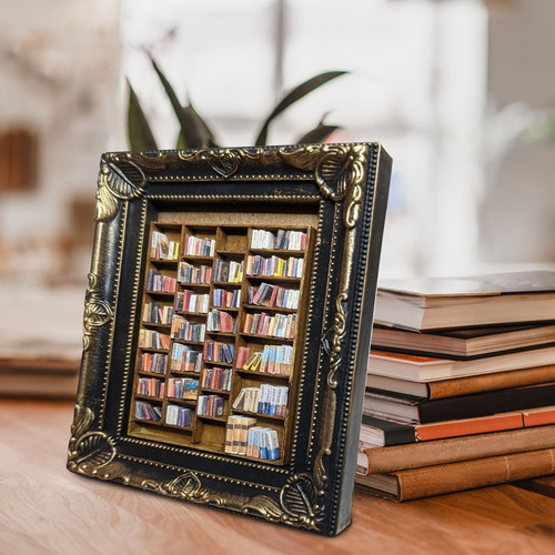 X Anxiety Bookshelf Away Your Anxiety, Miniatura De Madera 4