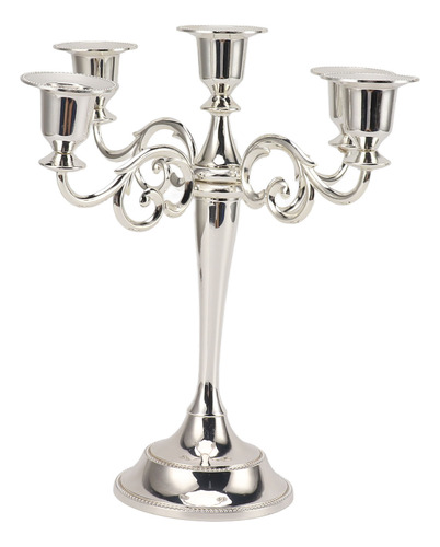 Candelabro De 5 Brazos, Vela Decorativa Retro De Hierro