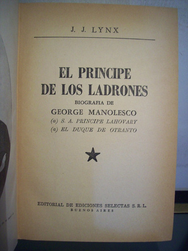 Adp El Principe De Los Ladrones Lynx / Ediciones Selectas