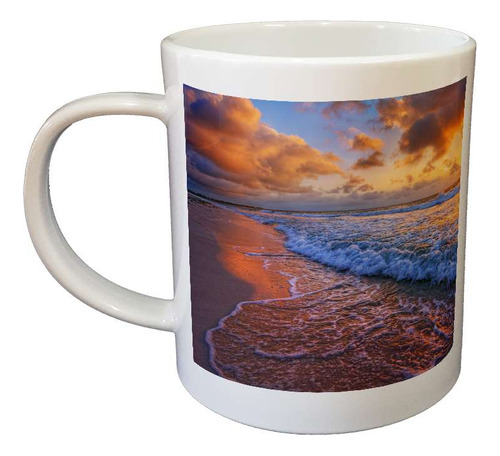 Taza De Plastico Mar Atardeceder Amanecer Olas Orilla 2