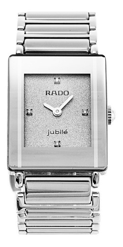 Reloj Mujer Rado Acero Jubile Piedras Zafiro Rectangular