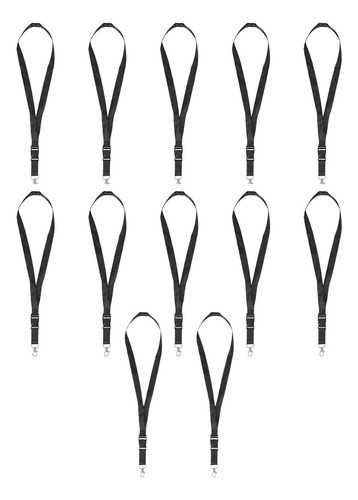 10pz Cordon Porta Gafete For Promotional Credencial Colores Color Negro
