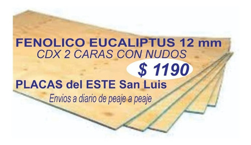 Imagen 2 de 3 de Chapon Fenolico Euca 12 Mm Cdx Mejor Precio Placas Del Este