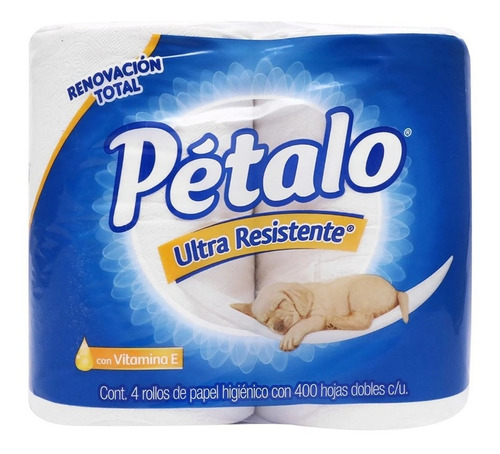 Papel Higienico Petalo Ultra Resistente 4 Rollos 400 Hojas