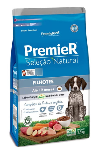 Ração Premier Cães Filhotes Seleção Natural Fgo/batat 2,5kg 