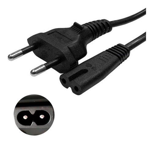 5 Cabos De Energia Bipolar 1,5m 2 Pinos Bivolt Ps4 Ps3 Tv Nf