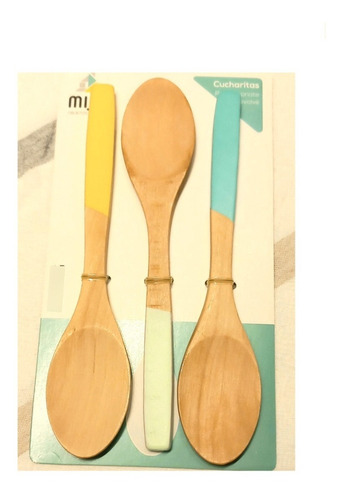 Cucharitas Untadores Set X3 Madera Colores