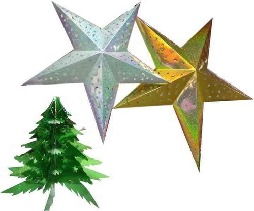 Estrella / Árbol De Cartón Calada, Decoraciones Navideñas