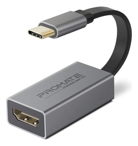 Adaptador Usb-c A Hdmi 4k Gris Promate Medialink-h1