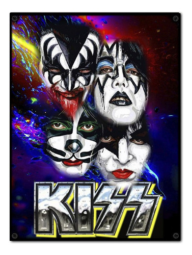 #997 - Cuadro Vintage - Kiss Rock Gene Paul Música No Chapa
