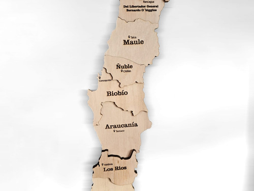 Mapa De Chile Madera 180cm 3d Con Relieve