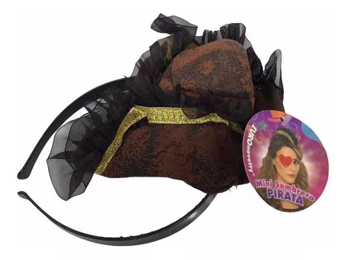 Diadema Sombrero Mini Pirata Disfraz Gorrito Mujer Fiesta