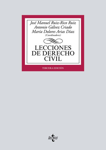 Lecciones De Derecho Civil, De Ruiz-rico Ruiz, Jose Manuel. Editorial Tecnos, Tapa Blanda En Español