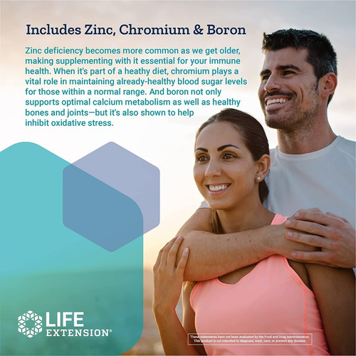 Life Extension Only Trace Minerals Zinc, Cromo, Boro 90 Caps