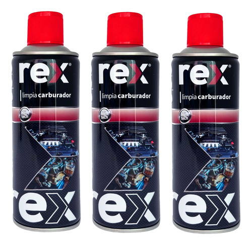 Pack 3 Spray Limpia Carburador Rex 450ml