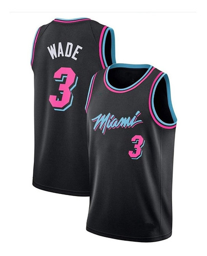 Camiseta De Baloncesto Miami Wade 3 # City Edition Uniforme