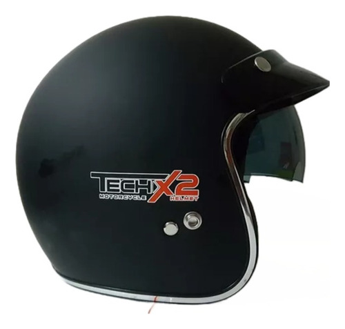 Casco Tech-x2 Of859 Cafe Racer Negro Mate C/gafa Rider One