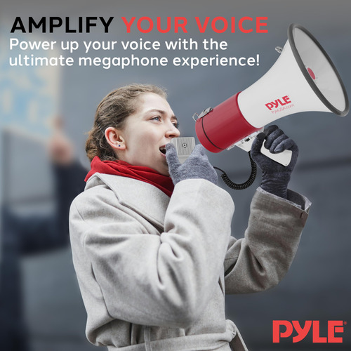 Alto-falante Portátil Para Megafone Pyle Pmp52bt 50w Com Sir