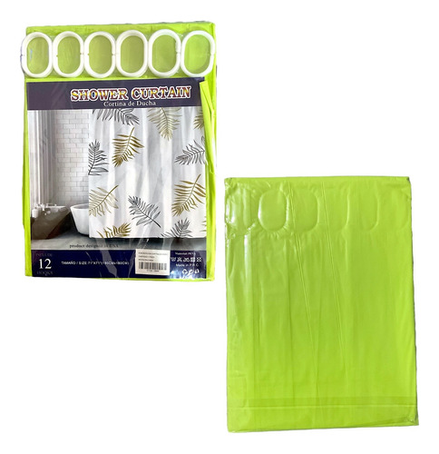 Cortinas De Baño-ducha Impermeable Varios Modelos 1.80x1.80 Verde Limón Verde Limón
