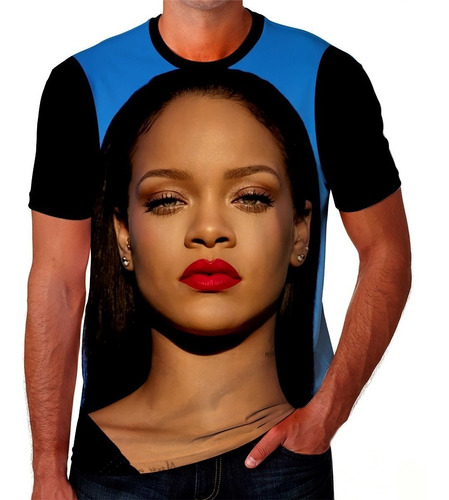 Camiseta Rihanna Cantora Pop Musica Internacional Gold#16