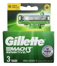 Comprar Repuestos Para Afeitar Gillette Mach 3 Sensitive X 3 Un