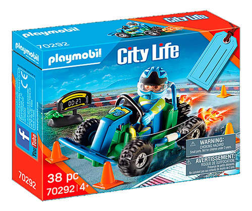 Playmobil - Set De Regalo City Life Go-kart Racer