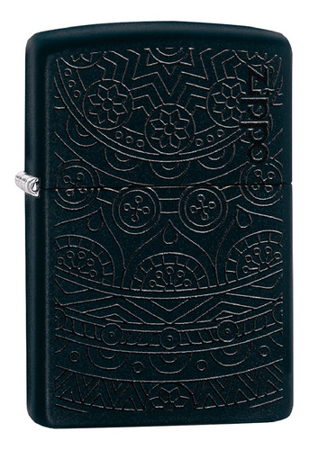 Imagen 1 de 10 de Encendedor Zippo Lighter Tone On Tone Design Negro